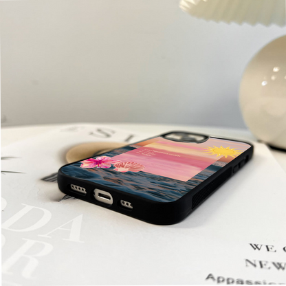 Golden Love Waves Glass Case