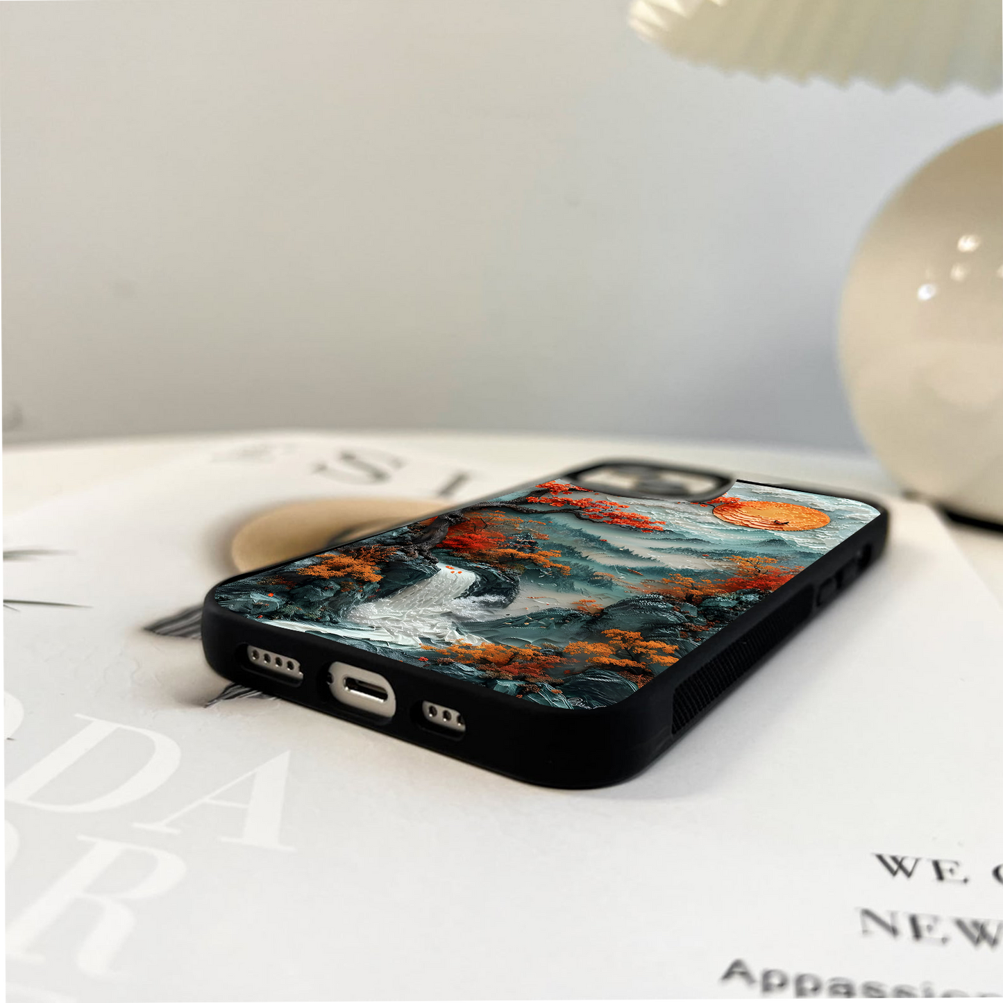 Sunset Blossom Falls Glass Case