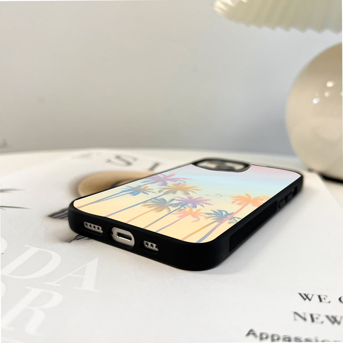 Sunset Palm Skies Glass Case