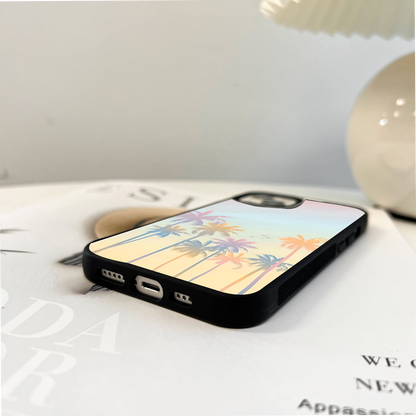 Sunset Palm Skies Glass Case