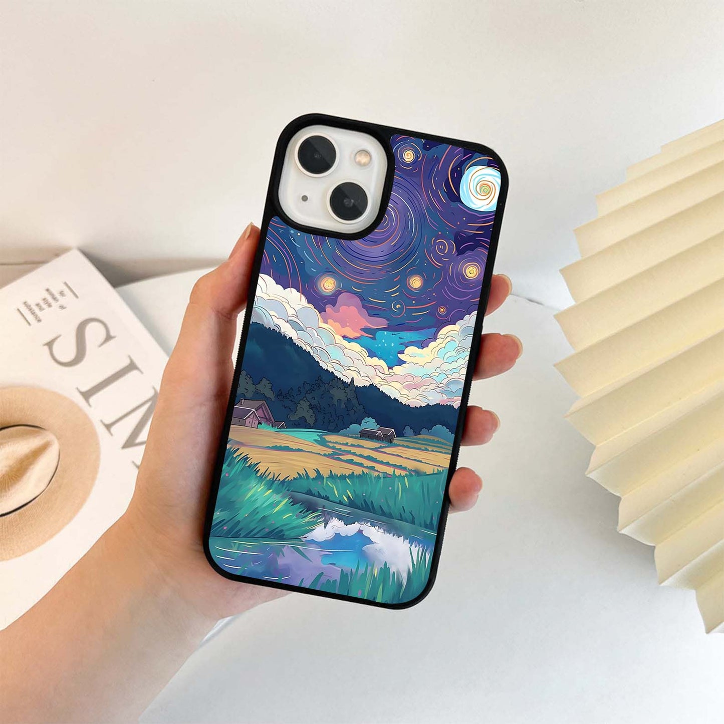 Starry Meadow Nights Glass Case