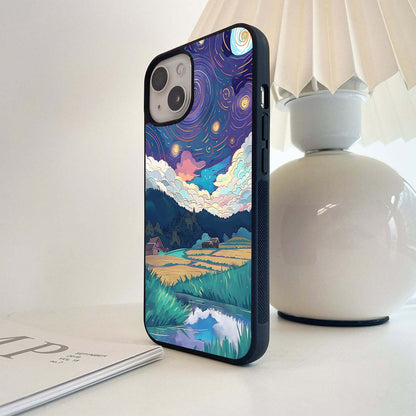 Starry Meadow Nights Glass Case