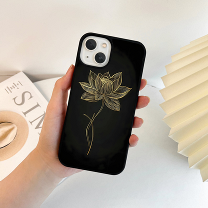 Golden Lotus Grace Glass Case