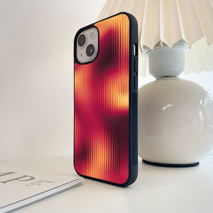 Amber Flame Wave Glass Case