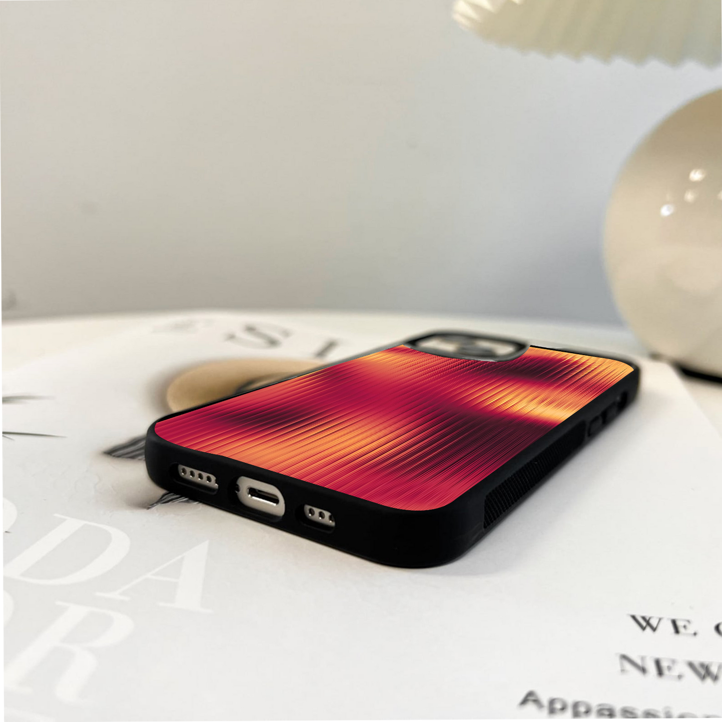 Amber Flame Wave Glass Case