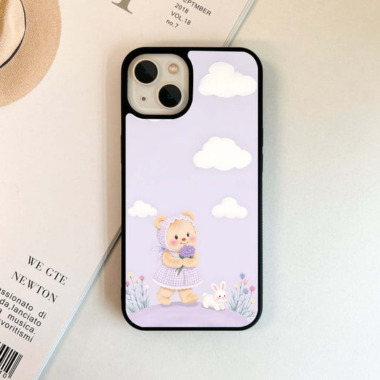 Sweet Bunny Meadows Glass Case