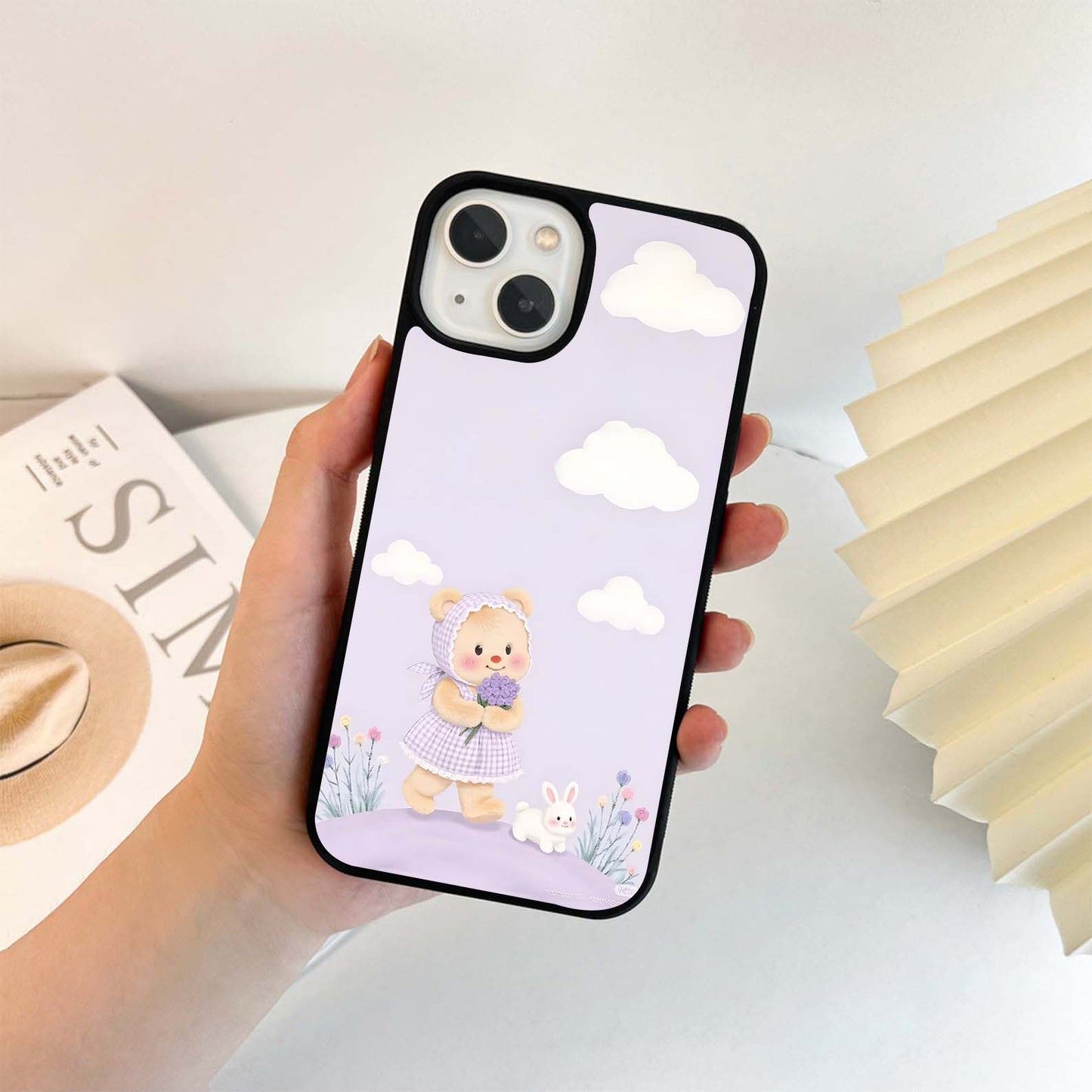 Sweet Bunny Meadows Glass Case