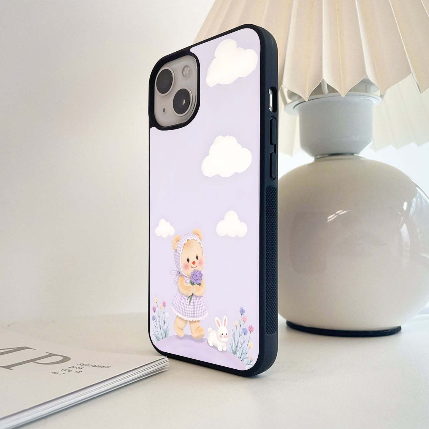 Sweet Bunny Meadows Glass Case