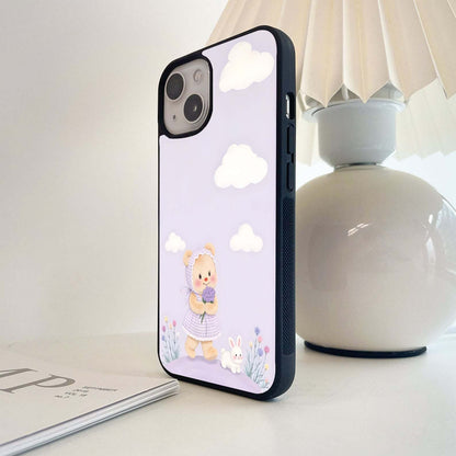 Sweet Bunny Meadows Glass Case