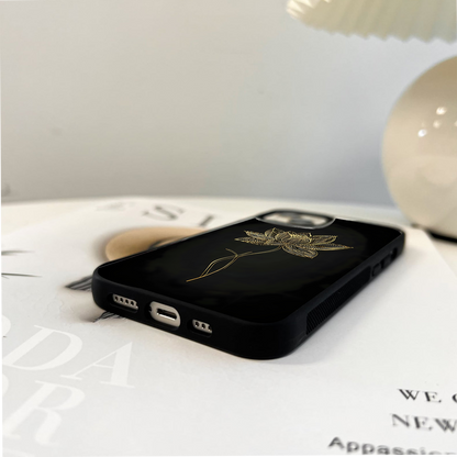 Golden Lotus Grace Glass Case