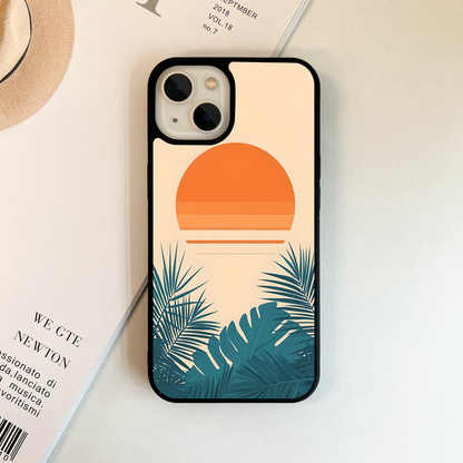 Golden Tropic Sunset Glass Case