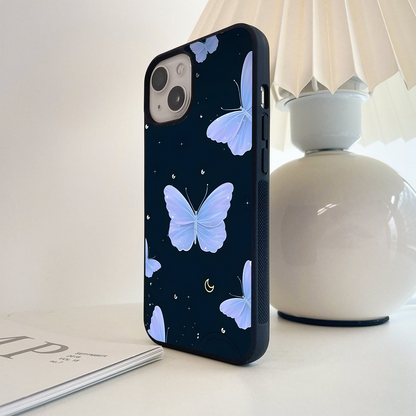 Butterfly With Stars Pattern Glass Case