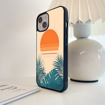 Golden Tropic Sunset Glass Case