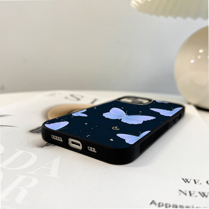 Butterfly With Stars Pattern Glass Case