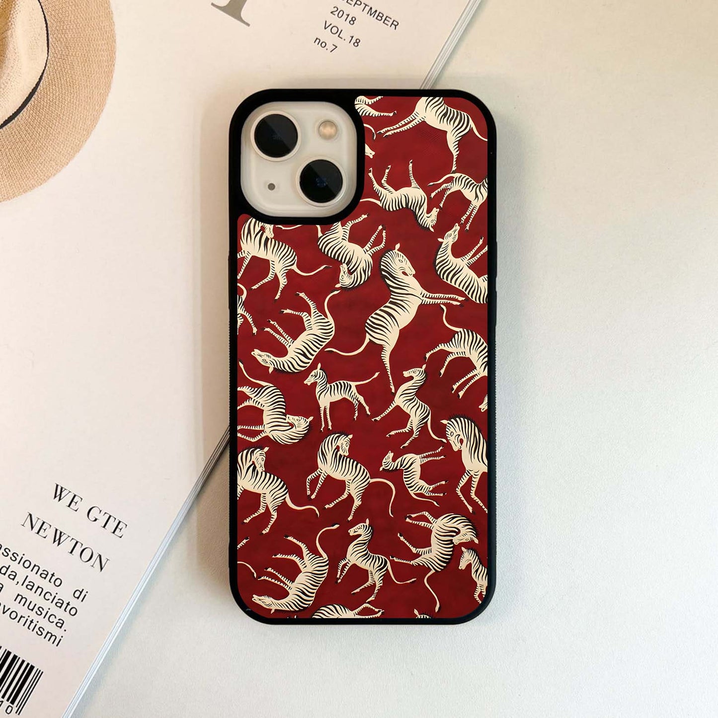 Crimson Zebra Dance Glass Case