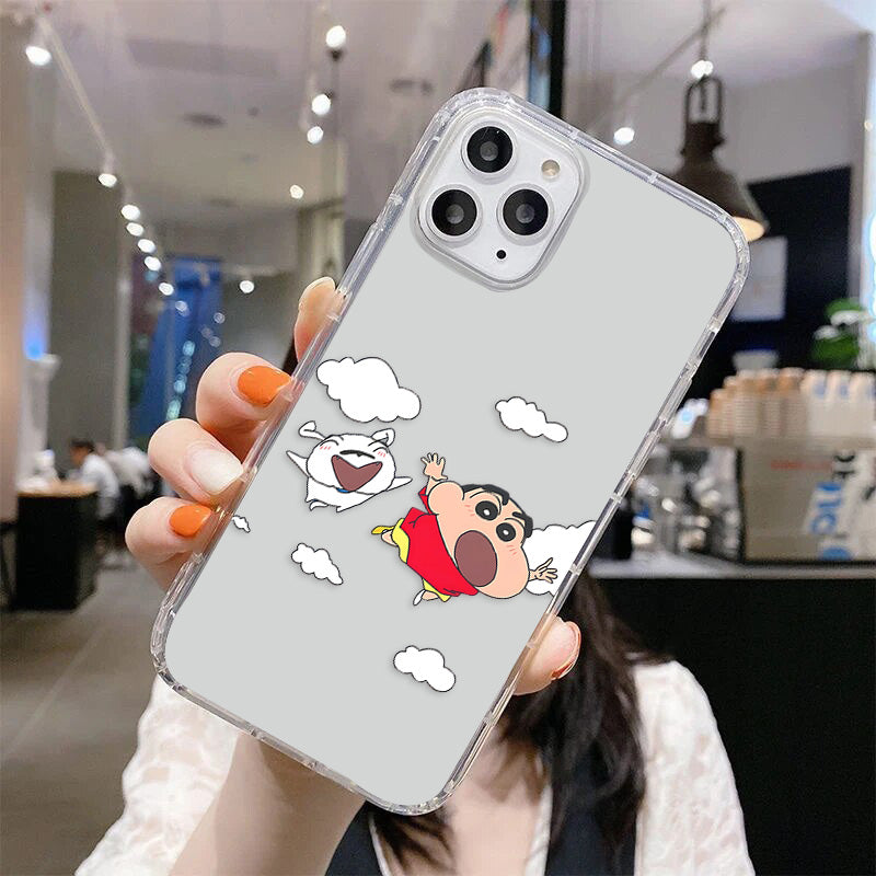 Shinchan Flying Clear Silicon Cover