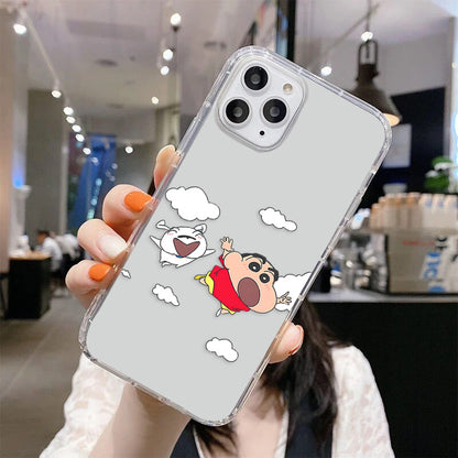 Shinchan Flying Clear Silicon Cover