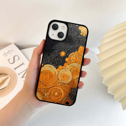 Golden Cosmic Whirls Glass Case