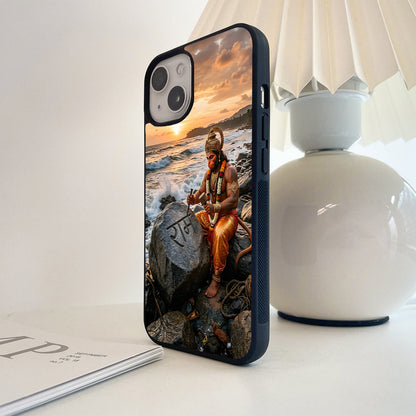 Hanuman Ram Stone Glass Case