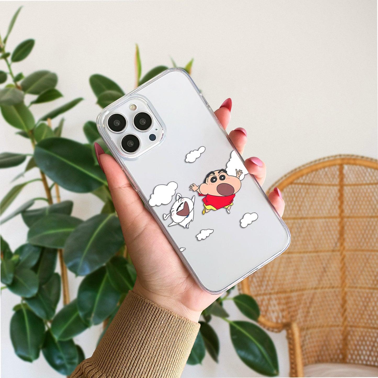 Shinchan Flying Clear Silicon Cover
