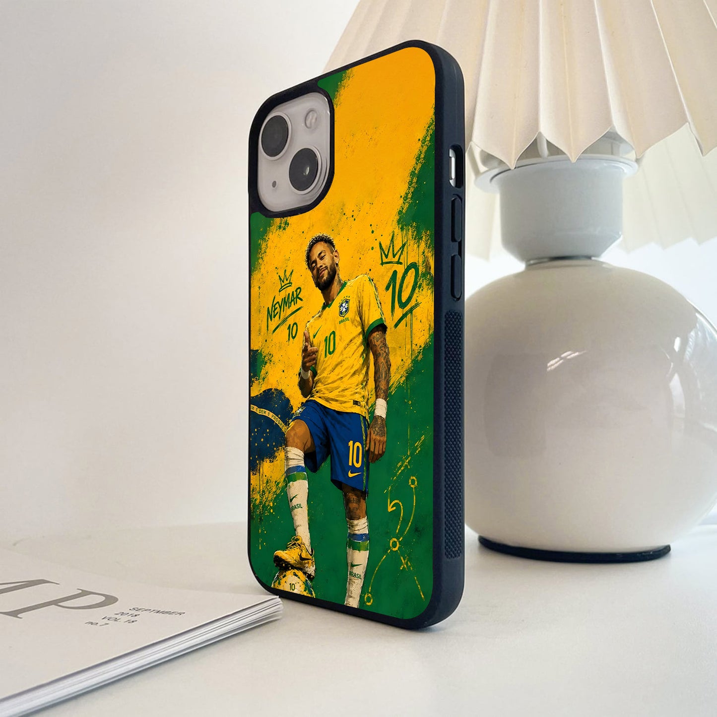 Neymar Brazil Golden King Glass Case