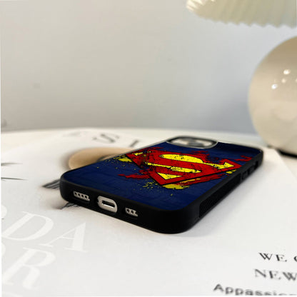 Superman Grunge Emblem Glass Case