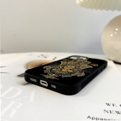 Golden Hamsa Ganesha Glass Case