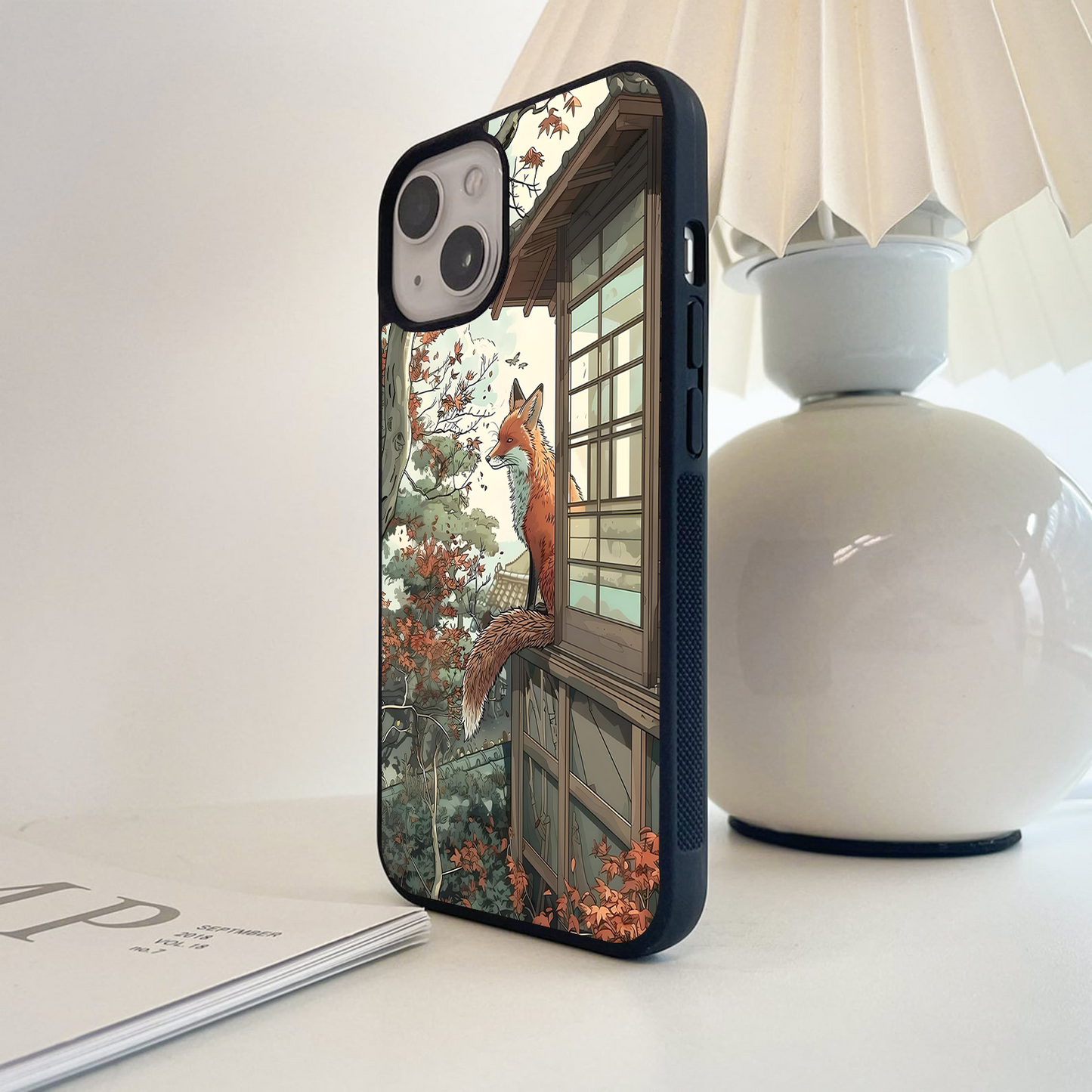 Autumn Fox Retreat Glass Case