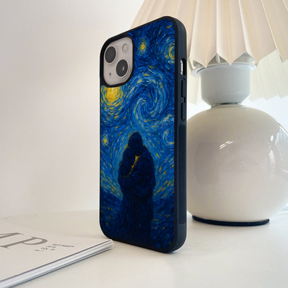 Starry Embrace Couple Glass Case