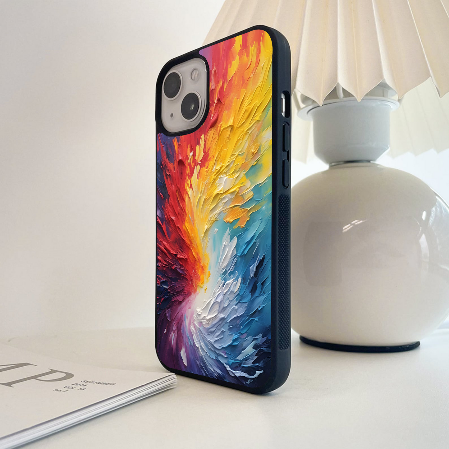 Coloured Oil painting Glass Case