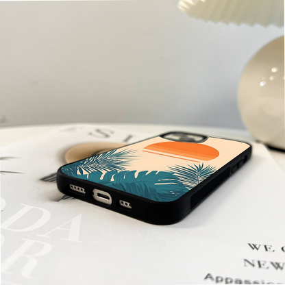 Golden Tropic Sunset Glass Case