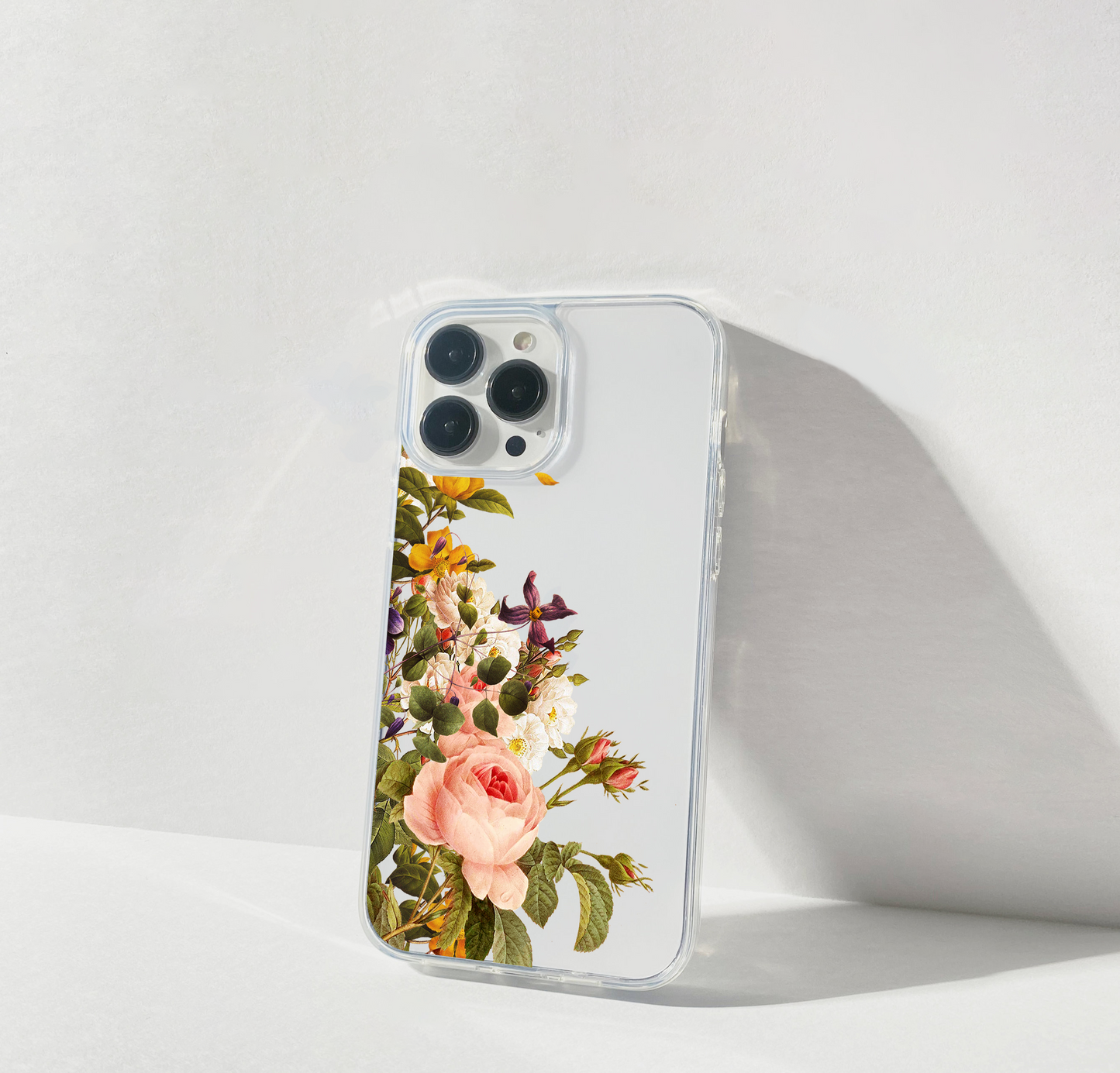 Side Floral Bouquet Clear Silicon Cover