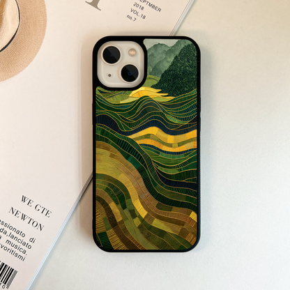 Golden Wave Fields Glass Case