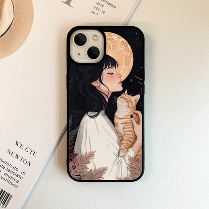 Moonlit Love Cat Glass Case