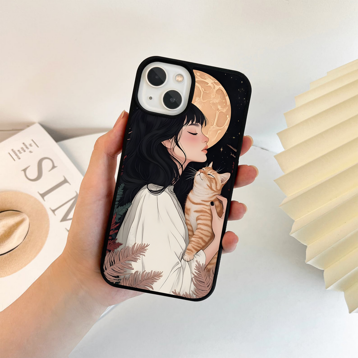 Moonlit Love Cat Glass Case