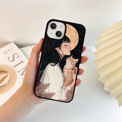 Moonlit Love Cat Glass Case