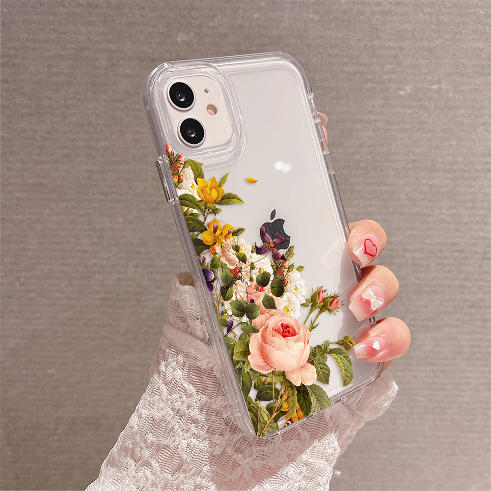 Side Floral Bouquet Clear Silicon Cover