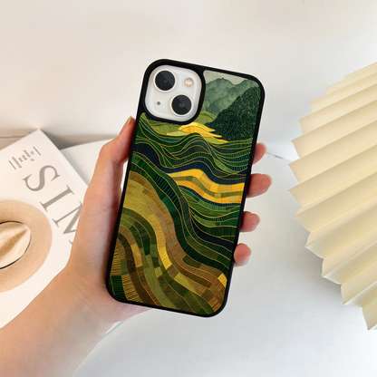 Golden Wave Fields Glass Case