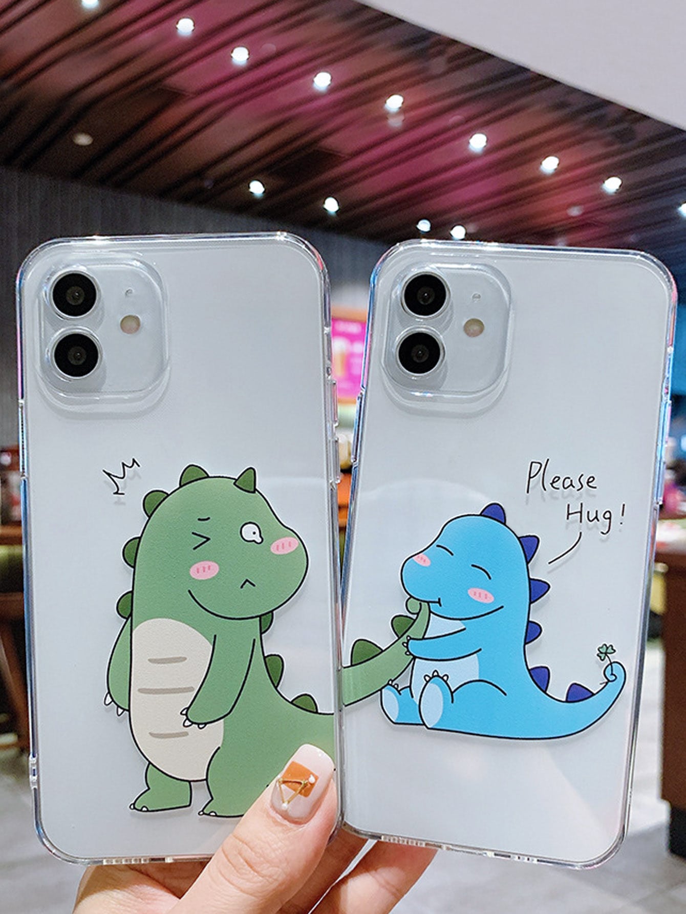 Couple Hug Me Dragon Clear Silicon Case Cover