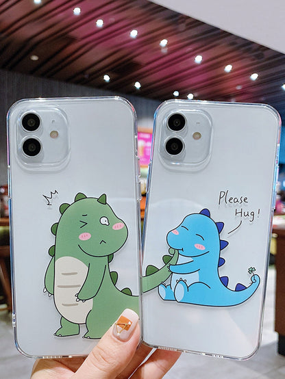 Couple Hug Me Dragon Clear Silicon Case Cover