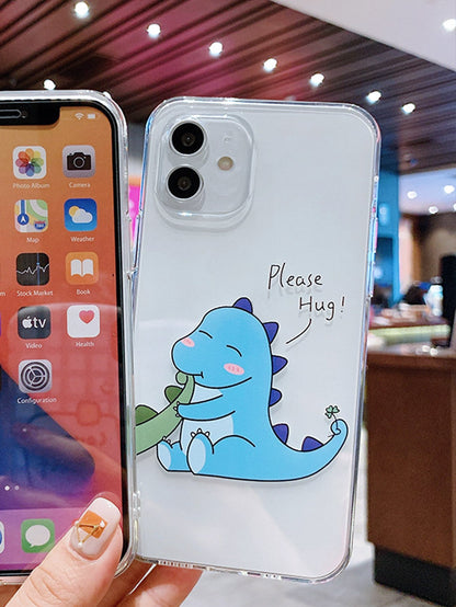 Couple Hug Me Dragon Clear Silicon Case Cover