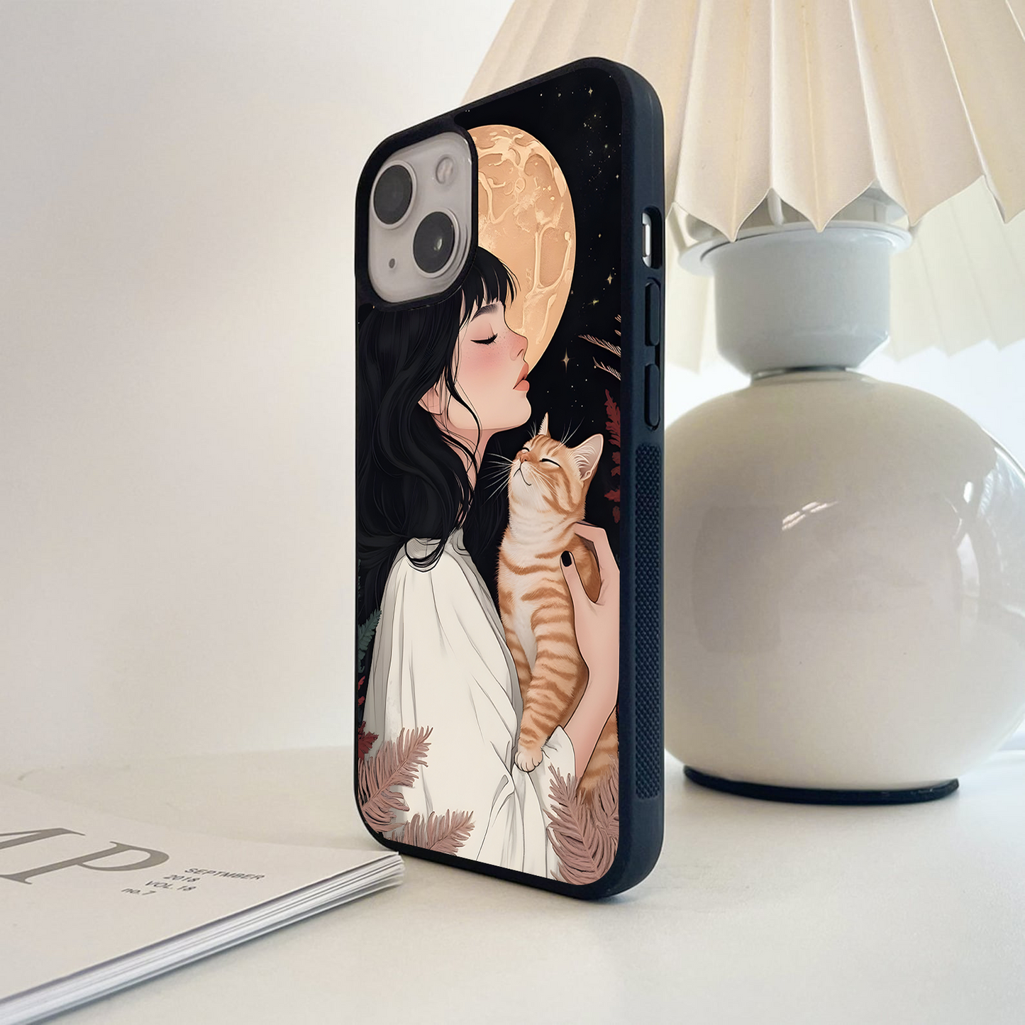 Moonlit Love Cat Glass Case