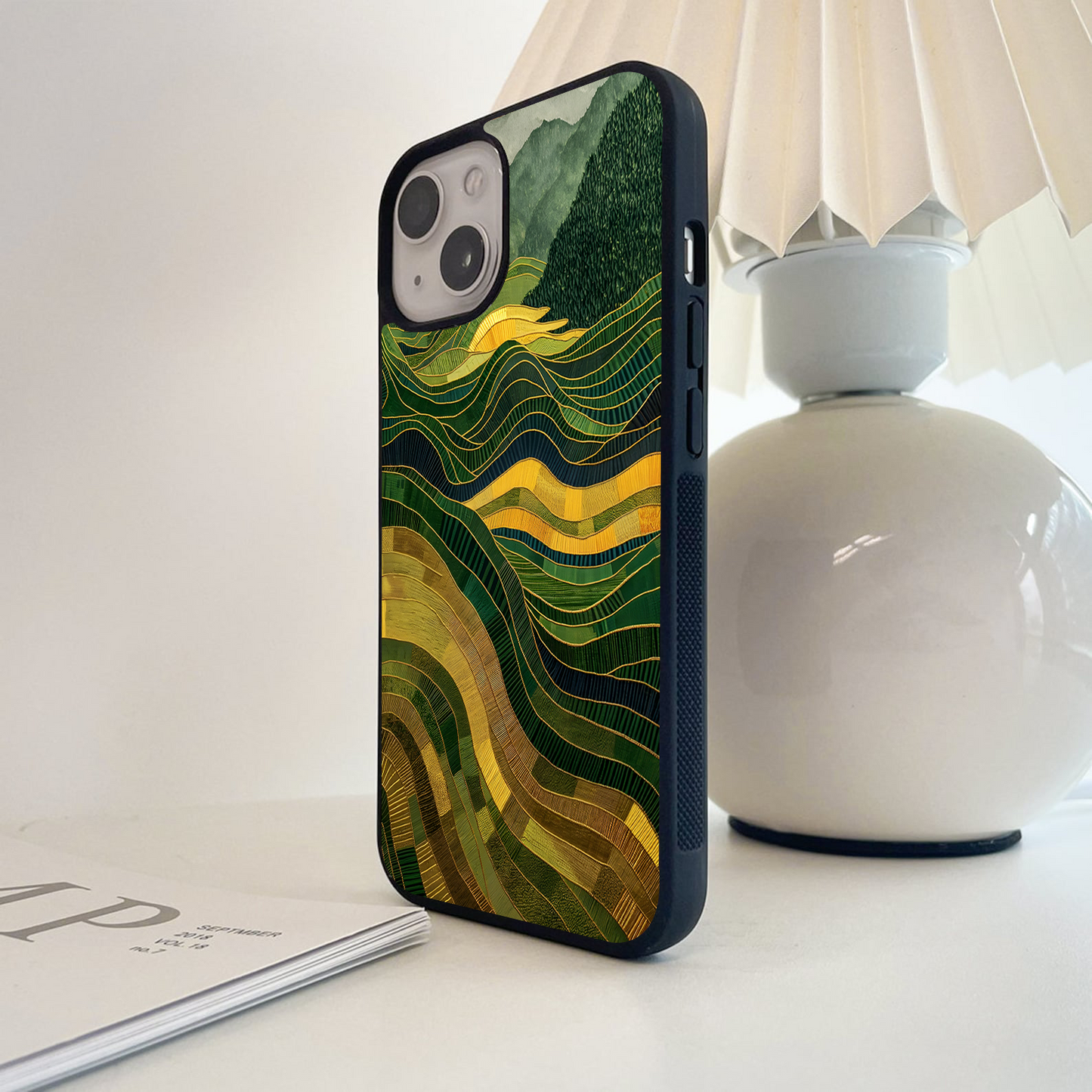 Golden Wave Fields Glass Case