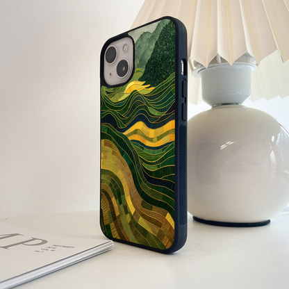 Golden Wave Fields Glass Case