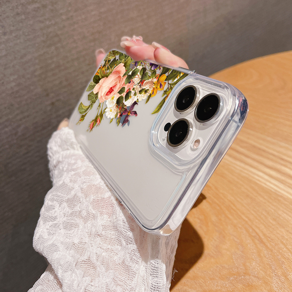 Side Floral Bouquet Clear Silicon Cover
