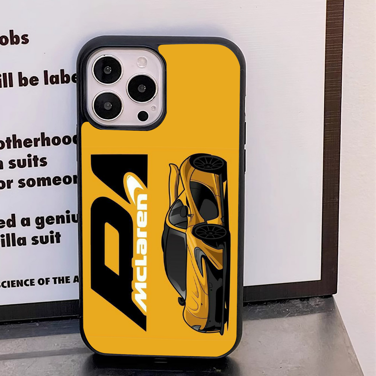 Racing Car Yellow Glass Case