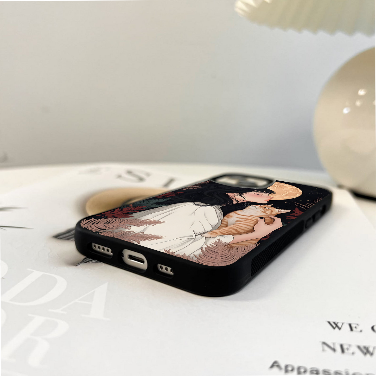 Moonlit Love Cat Glass Case