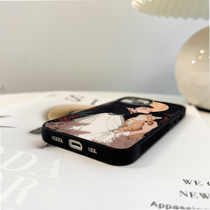 Moonlit Love Cat Glass Case