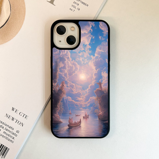 Dreamy Pink Boats Glass Case