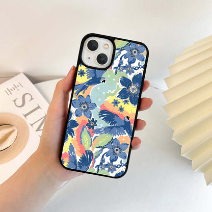 Tropical Parrot Paradise Glass Case